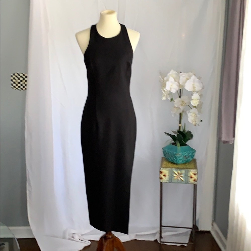 Roberta black dressy dress open back size 7/8
